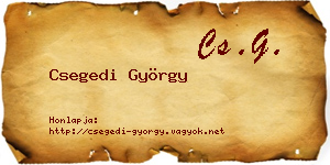 Csegedi György névjegykártya
